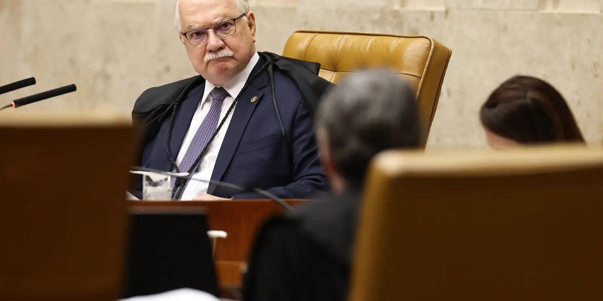 O ministro Edson Fachin durante sessão do plenário do Supremo Tribunal Federal