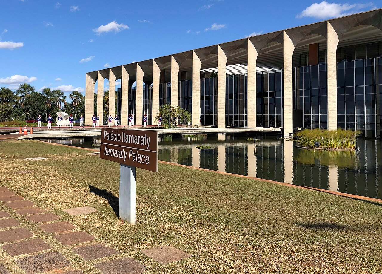Fachada do Palácio Itamaraty, sede do Ministério das Relações Exteriores, em Brasília