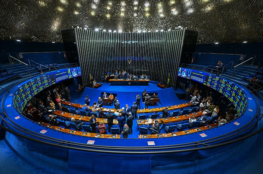 Vista do plenário do Senado Federal durante sessão deliberativa