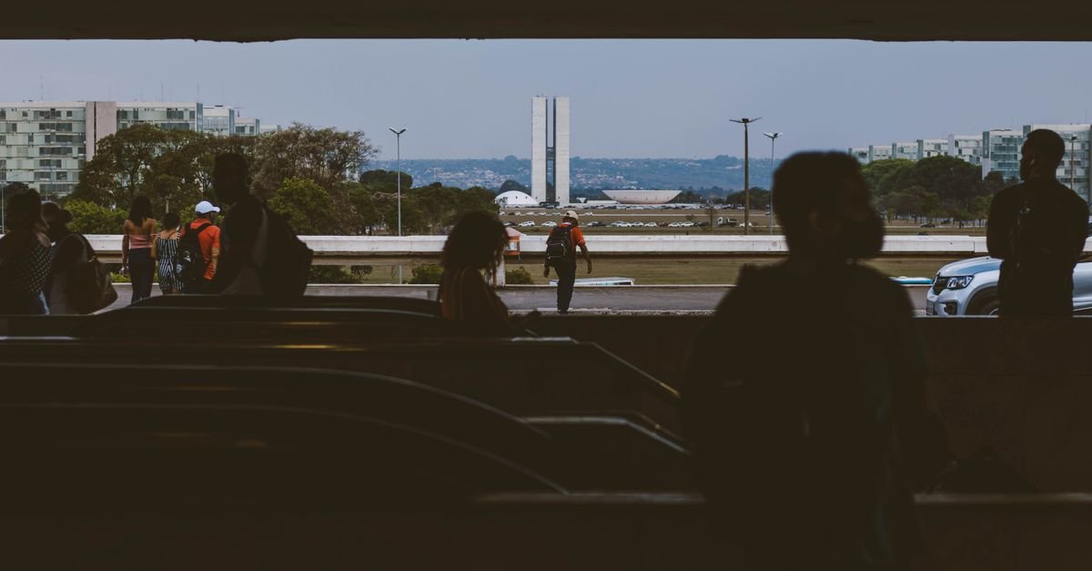 Vista do Congresso Nacional a partir da Esplanada dos Ministérios, em Brasília