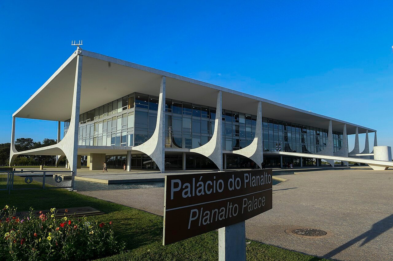 Fachada do Palácio do Planalto, sede da Presidência da República, em Brasília